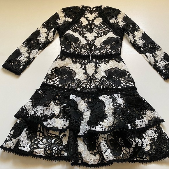 Alexis sheena lace mini black and white Macrame dress size XS - Picture 6 of 10